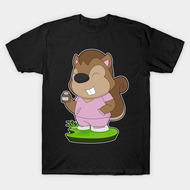 Squirrel Nurse Medicine T-Shirt by Markus Schnabel